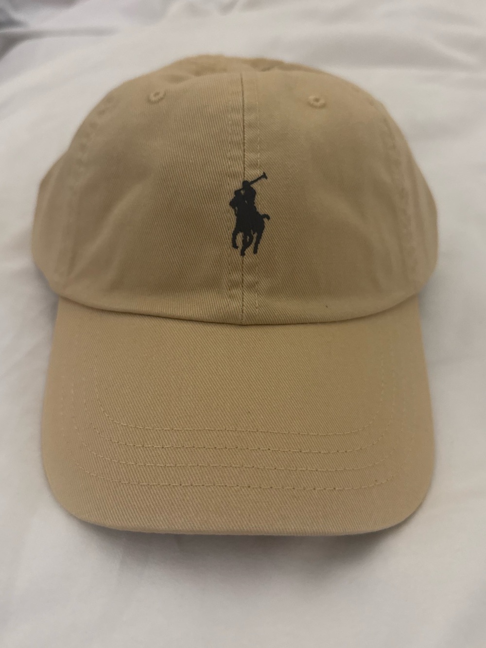 Ralph Lauren Khaki Baseball Cap with Black Pony Logo